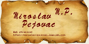 Miroslav Pejovac vizit kartica